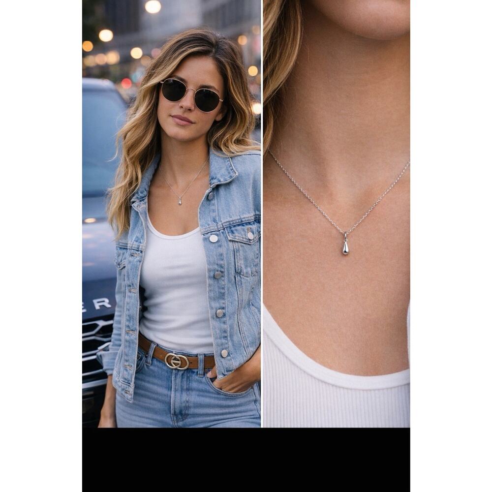 Tiffany Co: Elsa Peretti Teardrop Necklace In EXCELLENT condition - Beautiful!